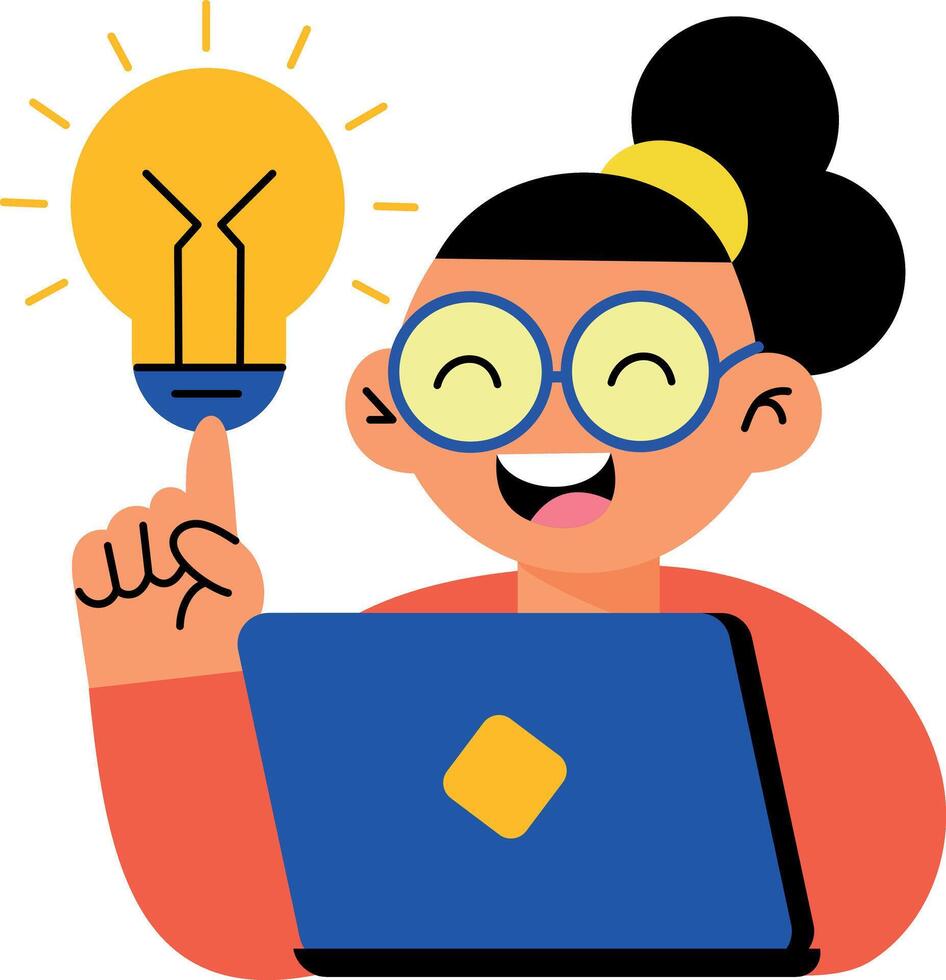 A flat style illustration showing cyber intelligence vector