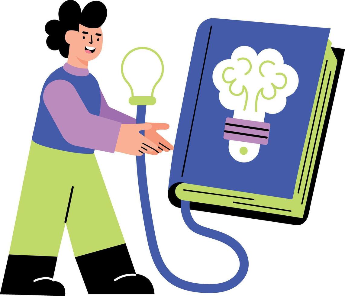 A flat style illustration showing machine learning vector