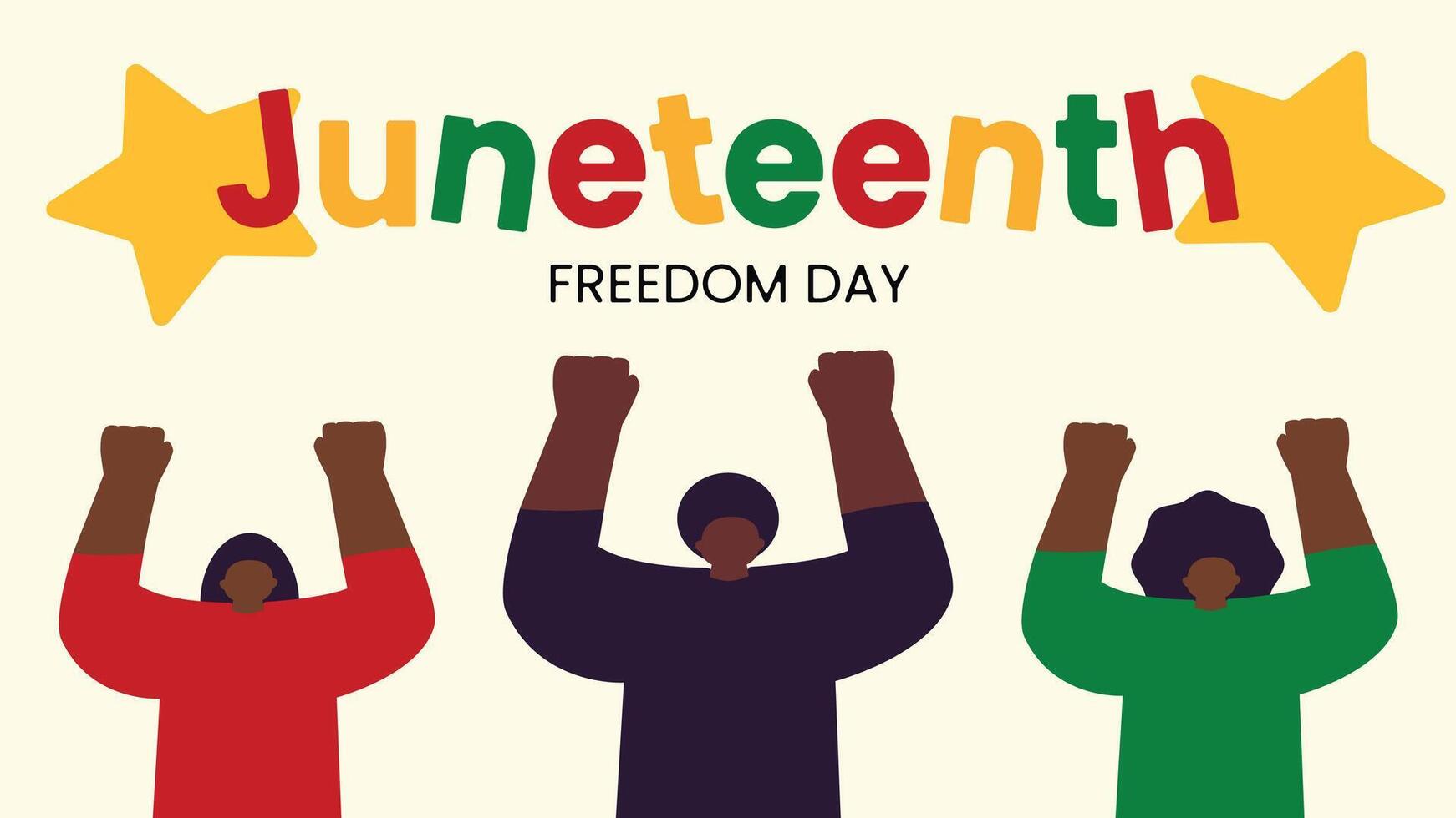 Juneteenth freedom day with raised fists vector