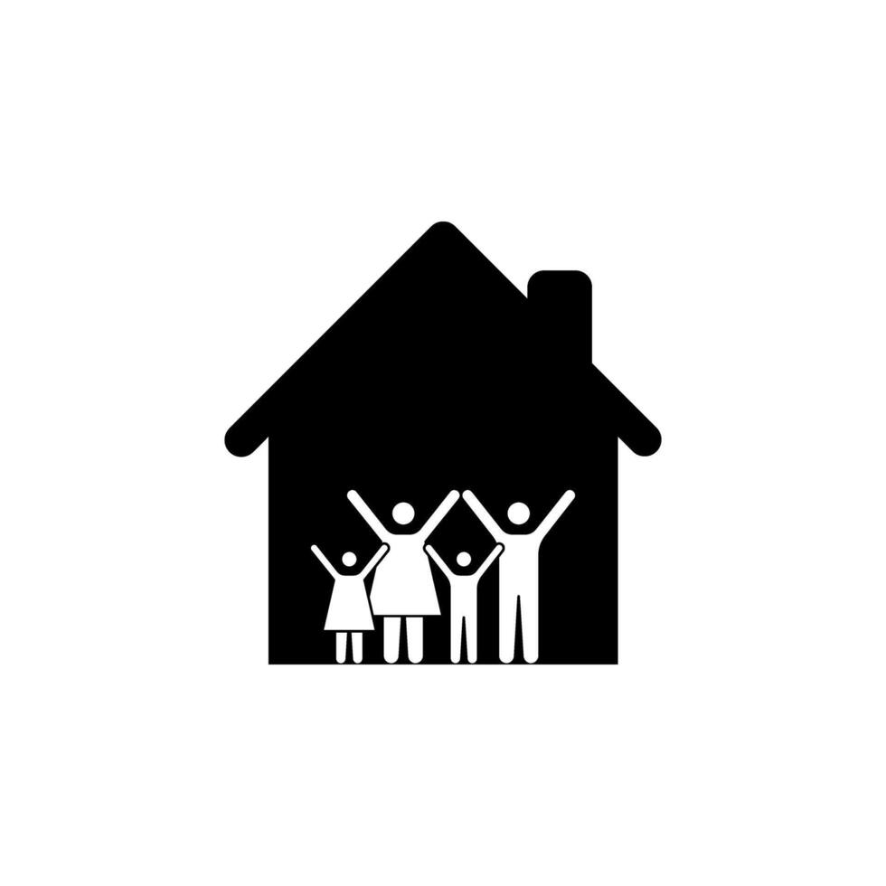 Happy family icon at home. isolated flat illustration vector