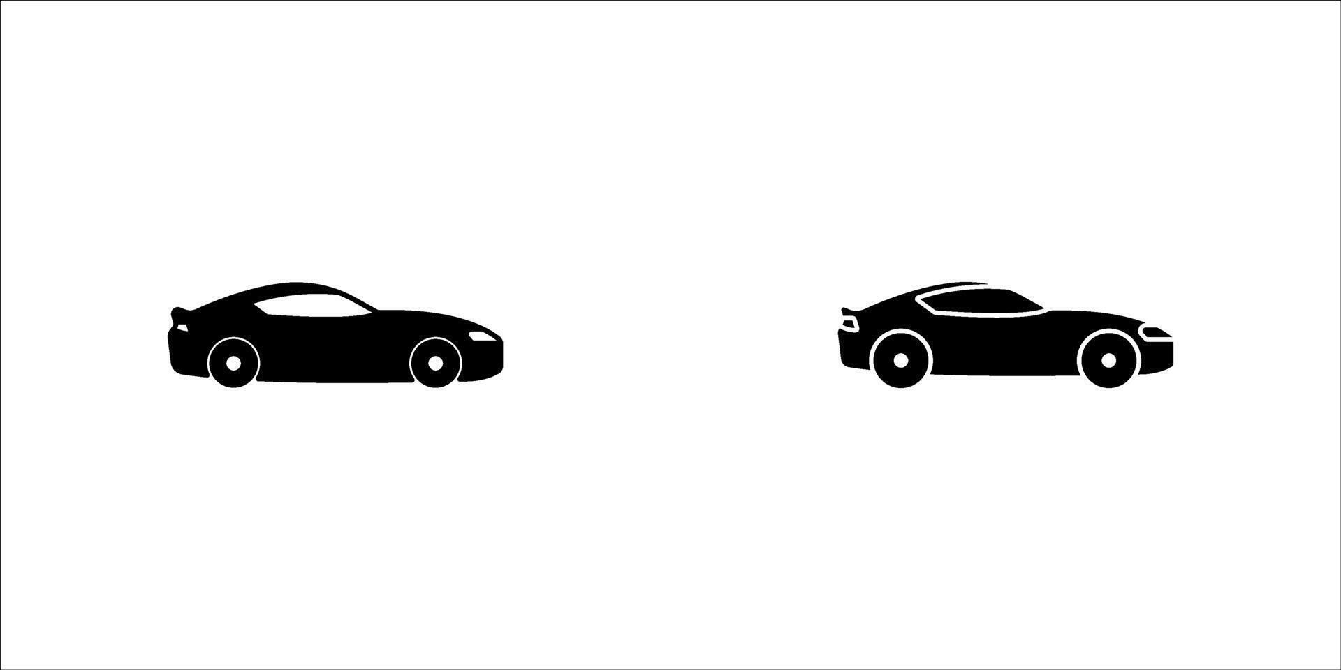 Sports Car, black isolated silhouette. vector