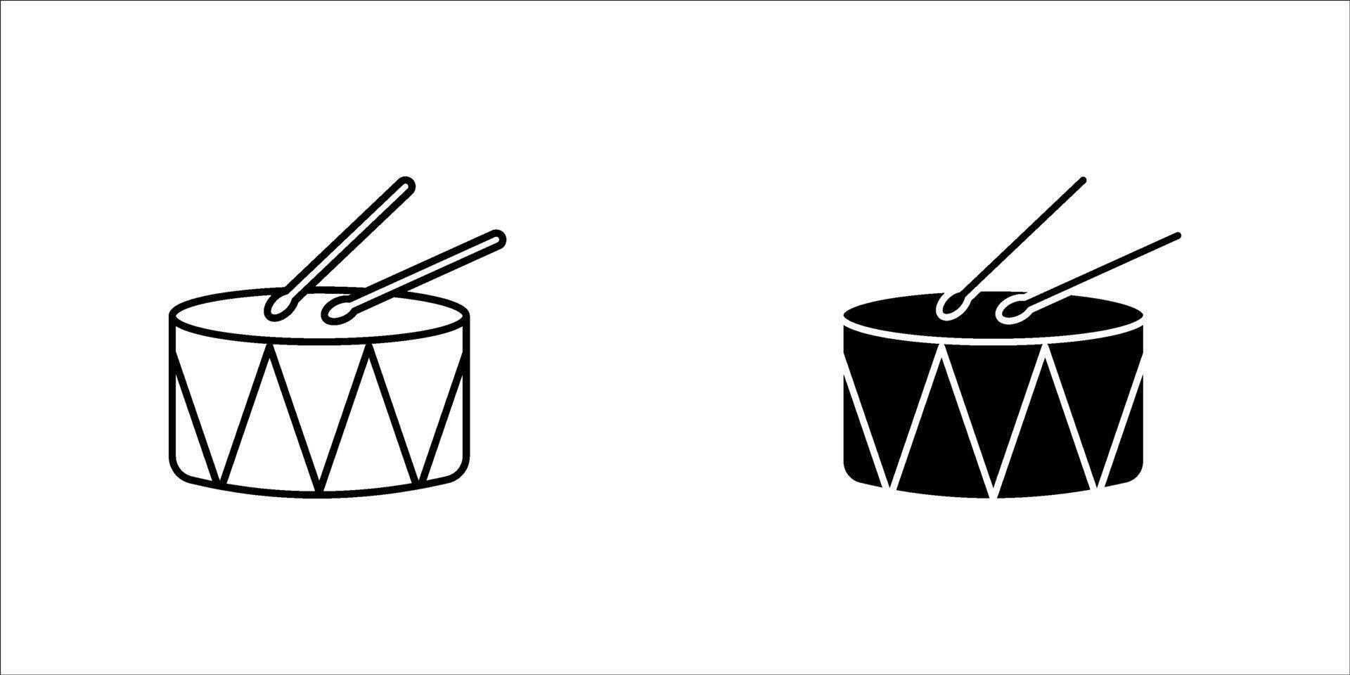 Drum icon. illustration of a percussion musical instrument. vector