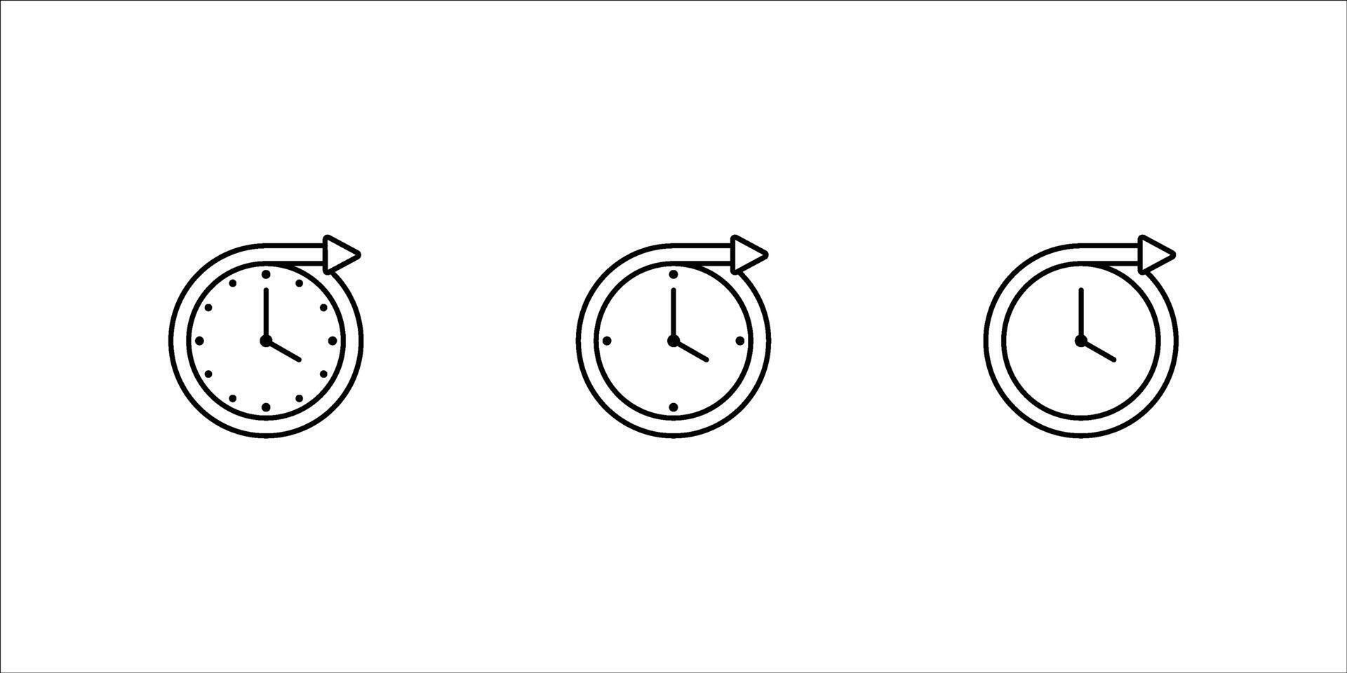 Long term icon set with line. clock sign. illustration vector
