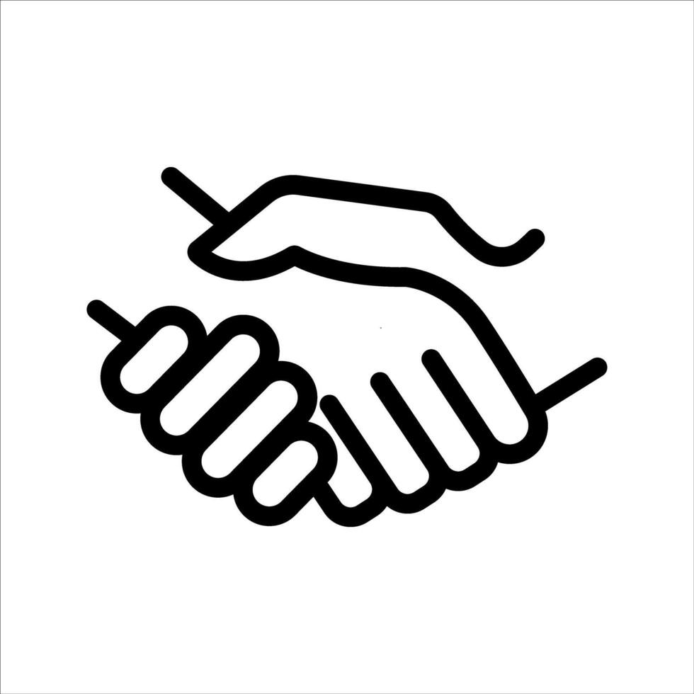 Business handshake contract agreement line art icon for apps and websites vector