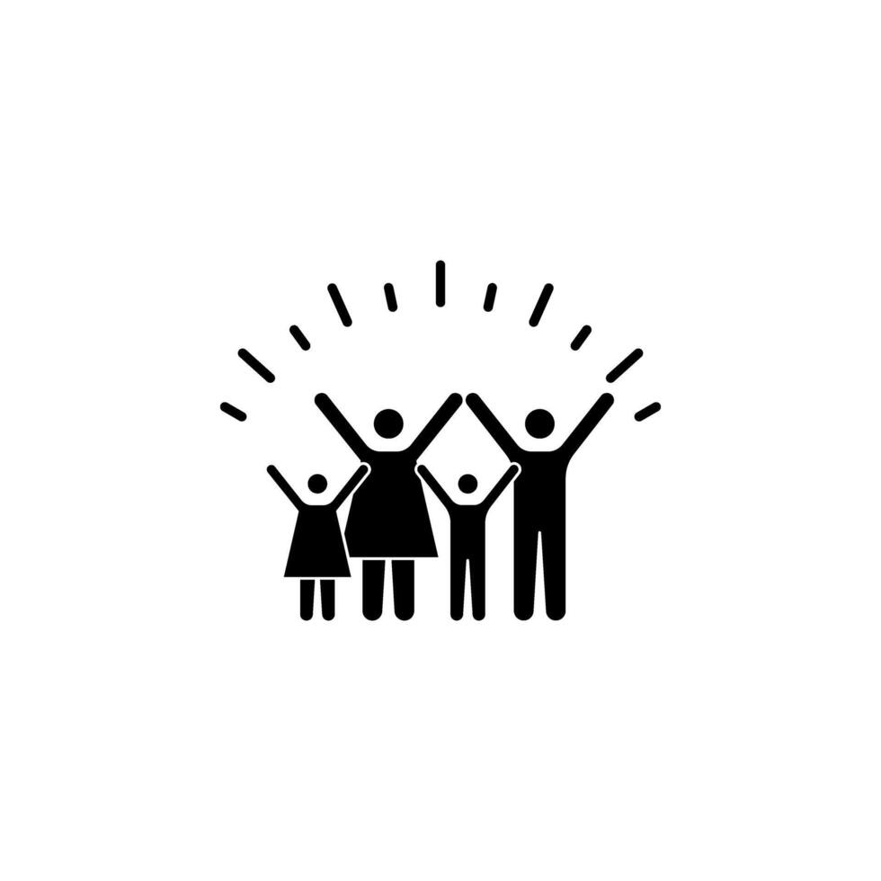 Family Flat Icon Graphic Black and White vector
