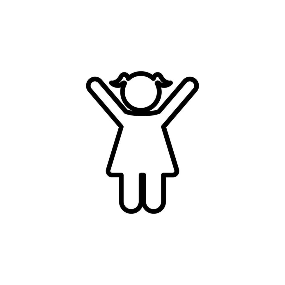 baby girl icon Simple thin line logo vector