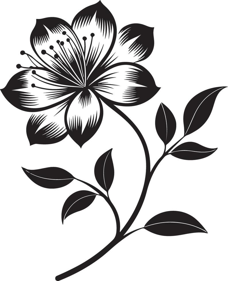 Hand Drawn Flower Silhouette Graphics vector