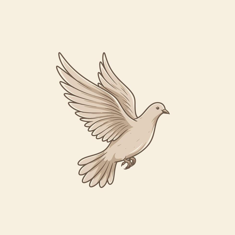 Dove flying in the air logo design vector