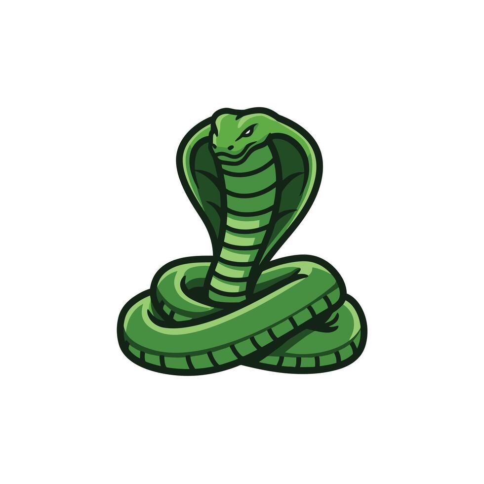 Green snake logo design on a white background vector