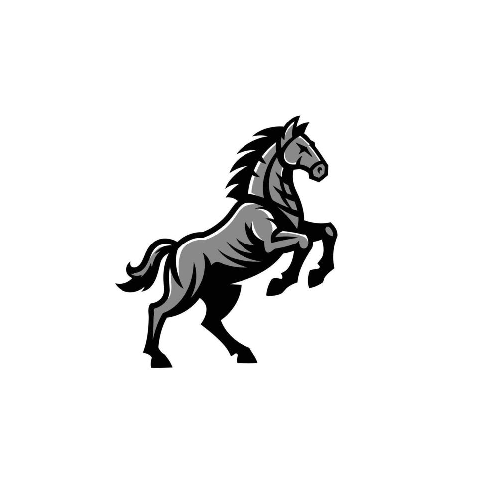 Horse mascot standing logo design vector