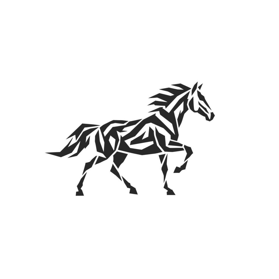 Black and white logo design of a horse vector