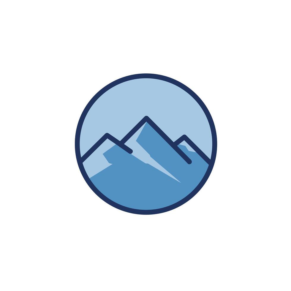 Blue mountain logo design vector