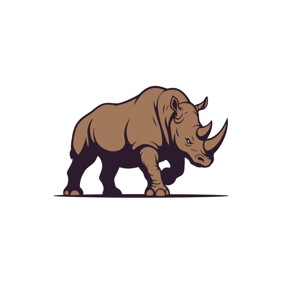 Brown rhino logo design vector
