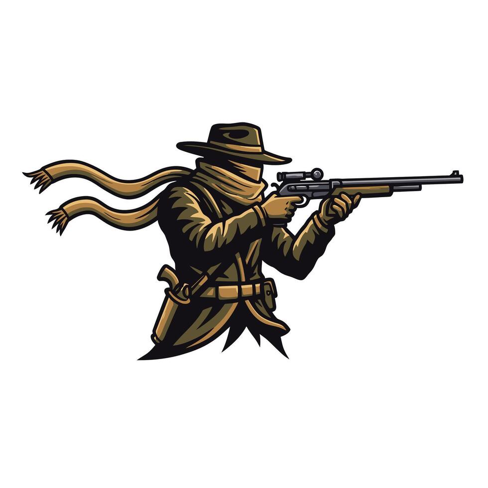 Man shooting logo design vector