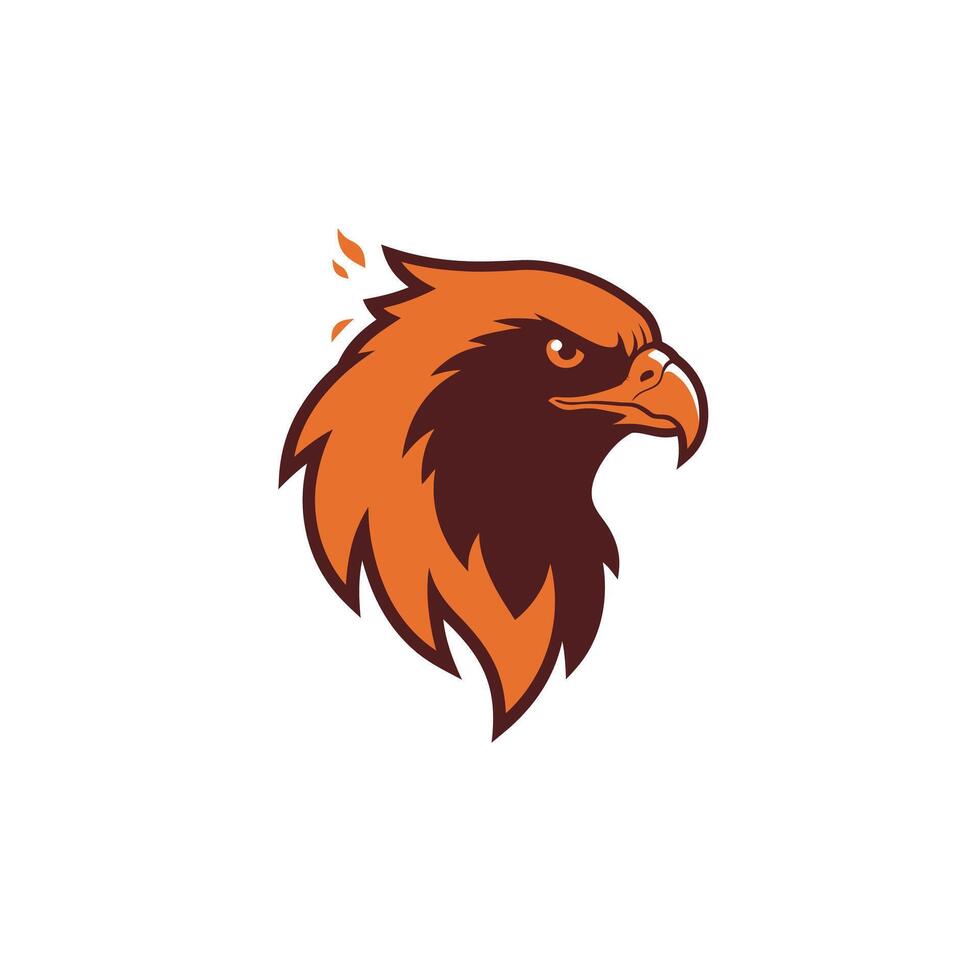 Orange and brown eagle head logo design vector