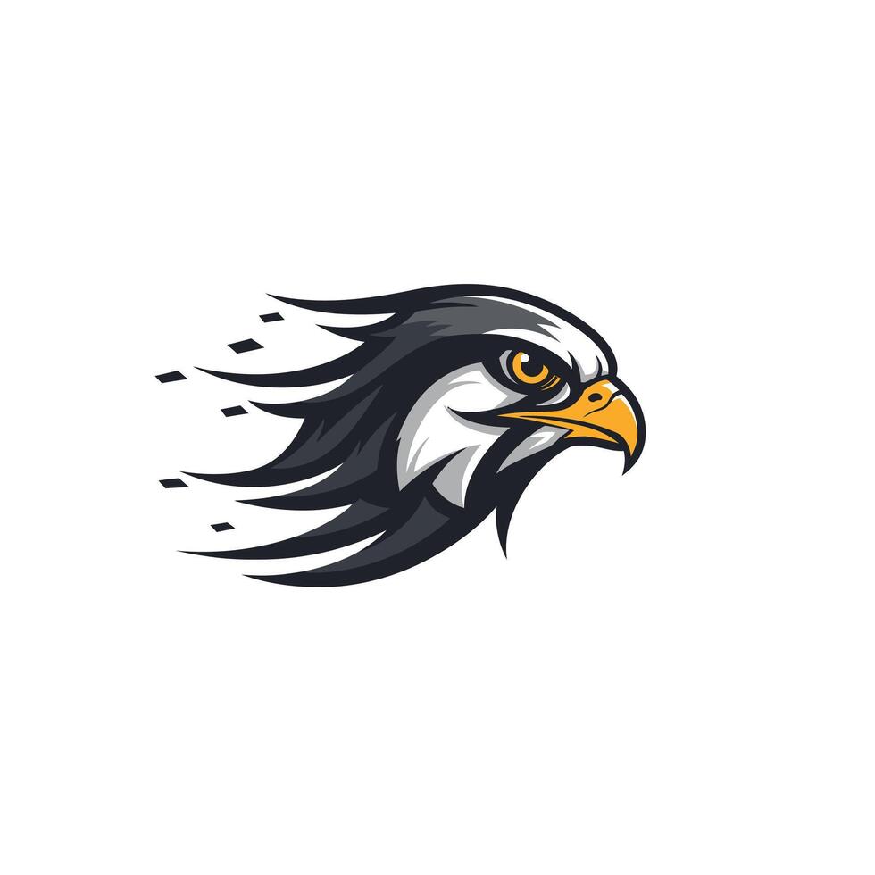 Black and white eagle head logo design vector