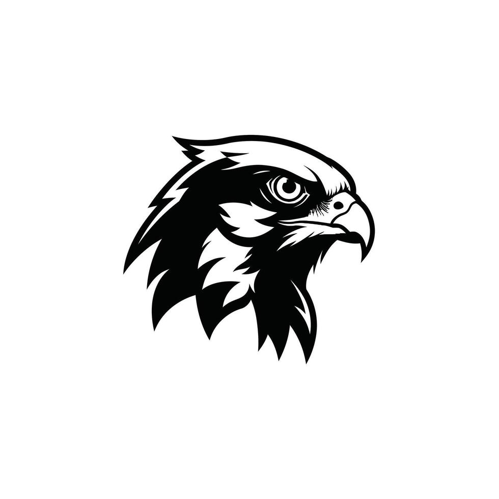 Eagle head logo design in black and white vector