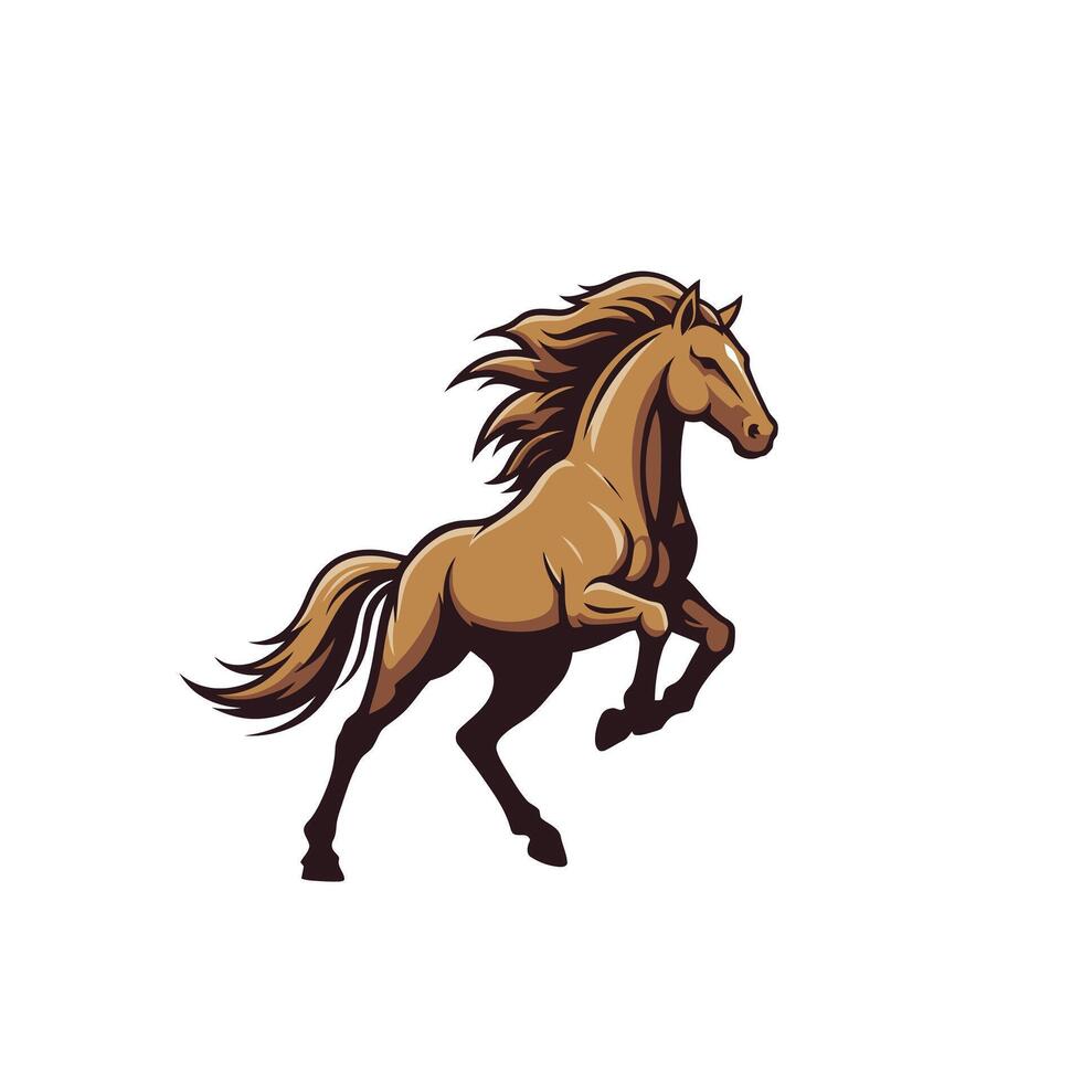 Horse running logo design on a white background vector
