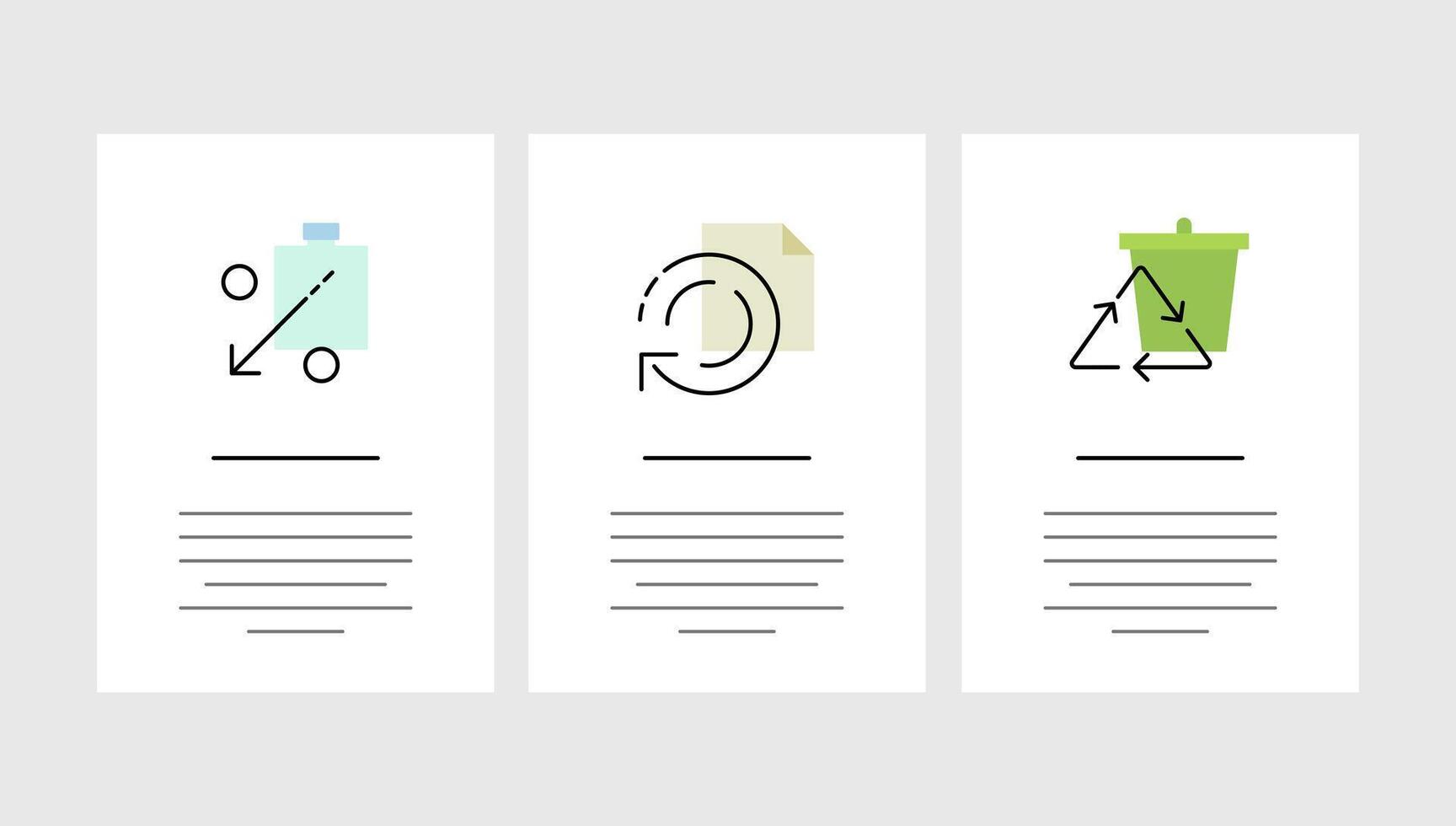 Reduce. Reuse. Recycle. Web banners. Simple icons vector