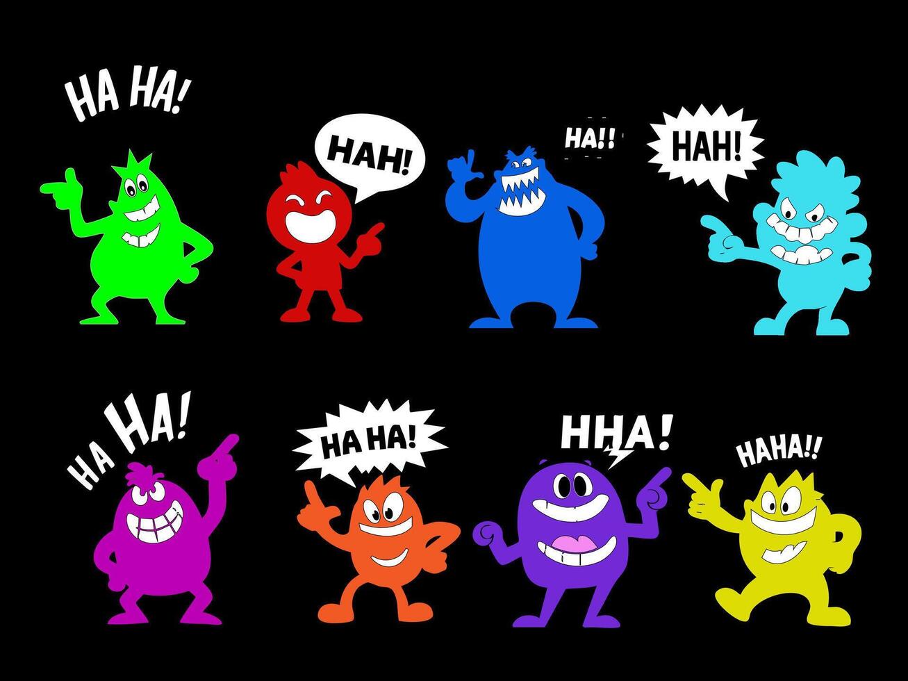 Bully Cartoon Characters Laughing and Mocking vector
