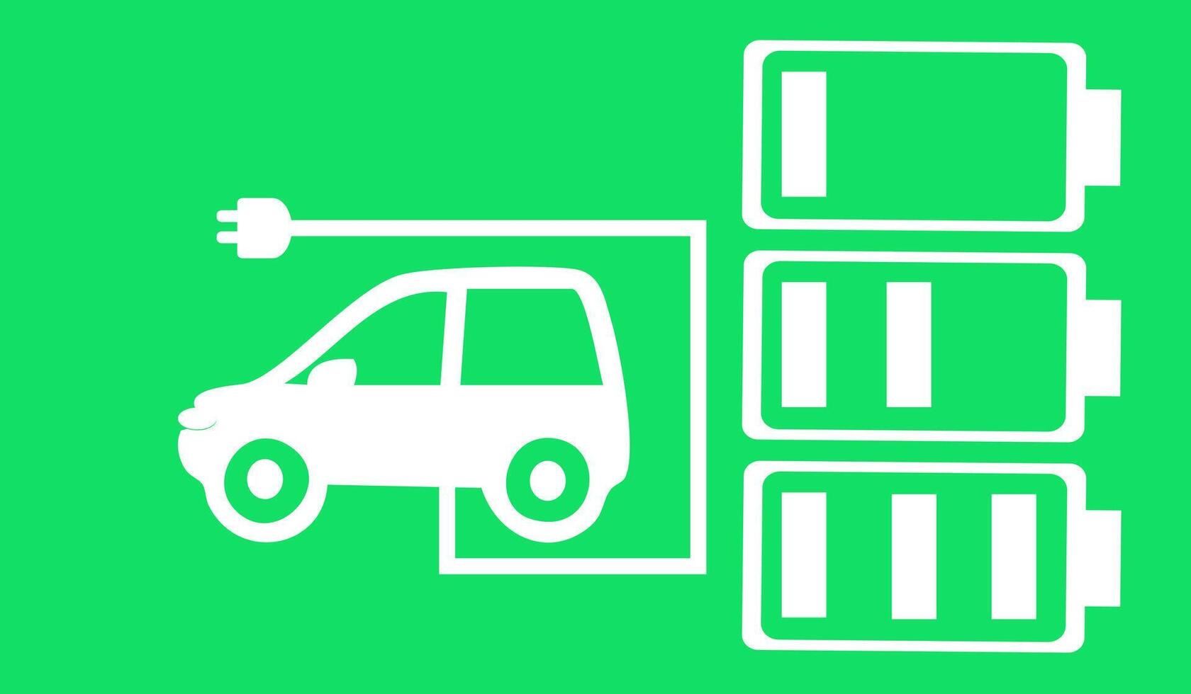 Electric Car Charging Icon with Battery Stack vector