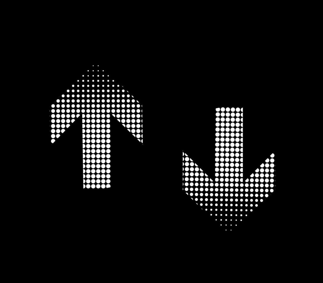 High Contrast Halftone Arrows Symbolizing Increase and Decrease Concepts vector