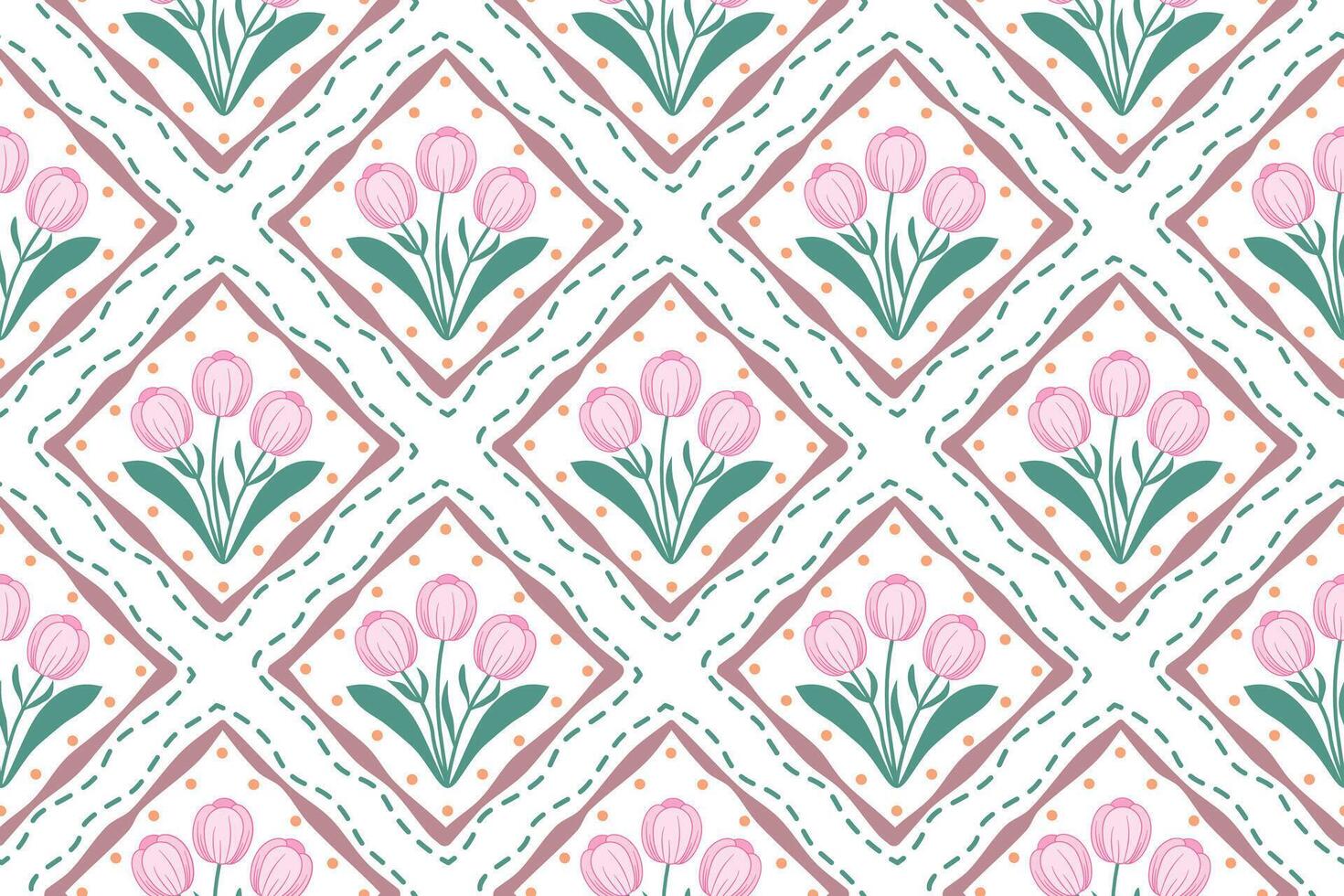 Damask floral hand drawn wallpaper. Pastel simple meadow flower seamless pattern. beige botanical spring design, repeat background, rustic textile, wrap paper, scrap, fabric. vector