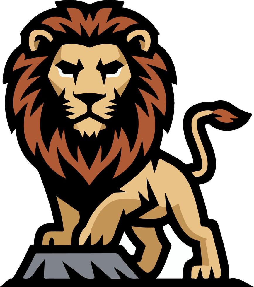 Lion standing on rock vector