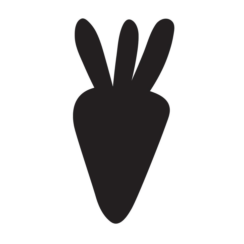 Carrot. Silhouette design. illustration. Food graphic design. vector