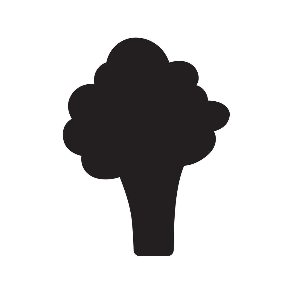 Broccoli silhouette. Food design. Black color icon. illustration on white background. vector