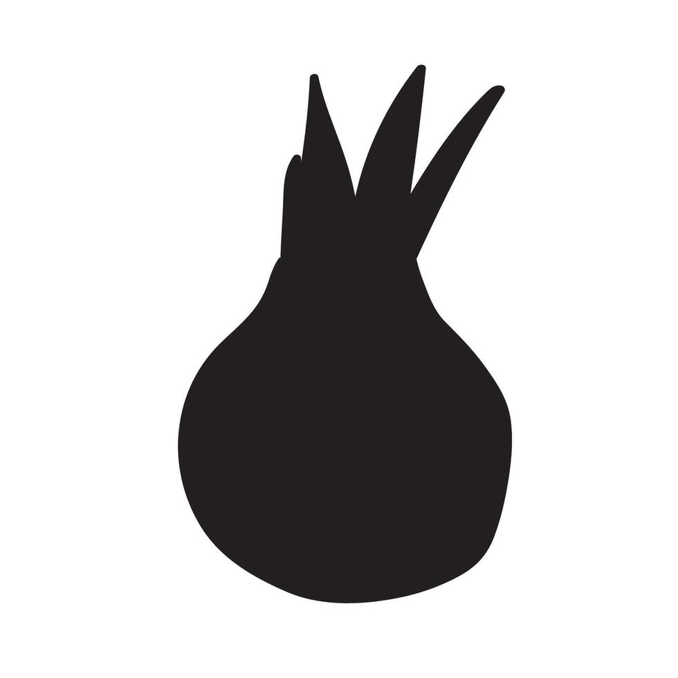 Onion. silhouette. Hand drawn illustration on white background. vector