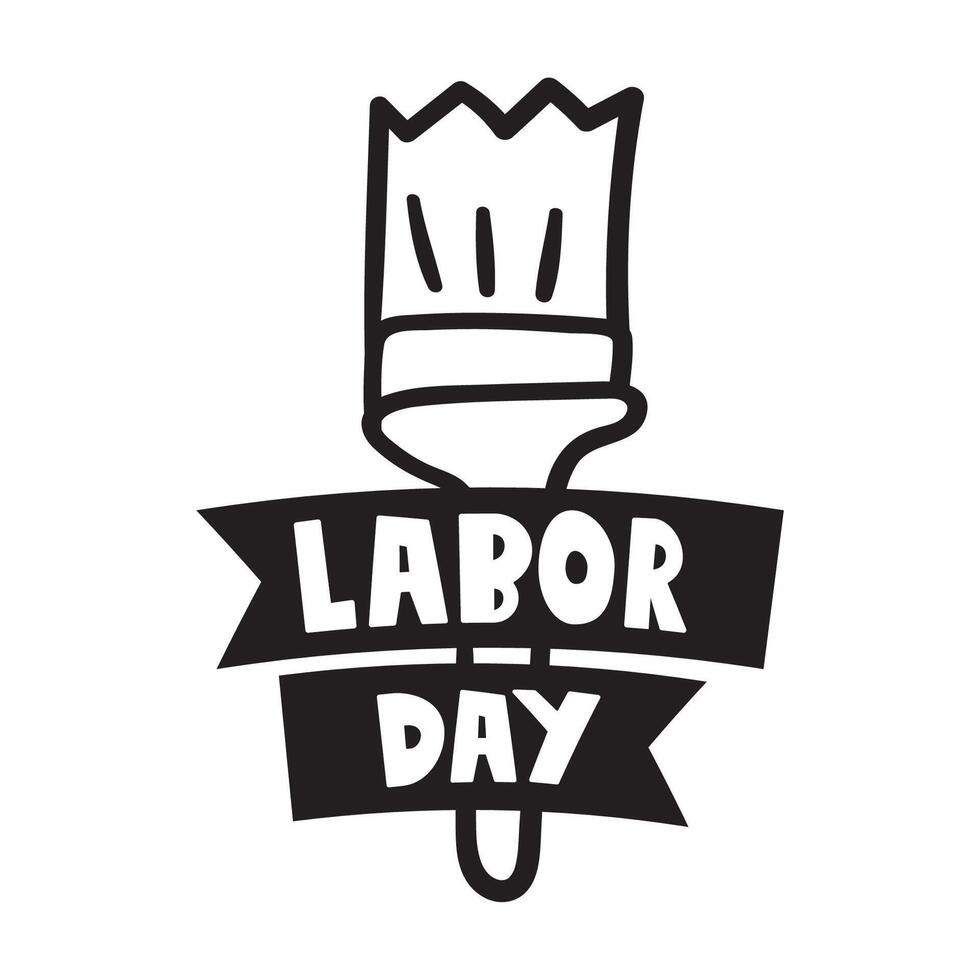 Paint brush. Labor day. graphic design. Illustration on white background. vector