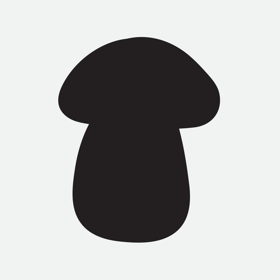 Mushroom silhouette. hand drawn illustration on white background. vector