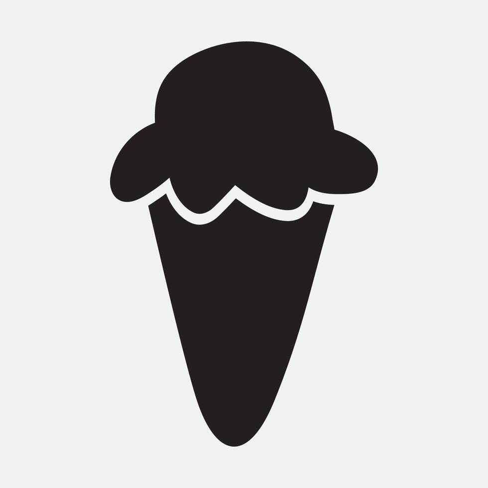 Ice cream silhouette. Hand drawn illustration on white background. vector