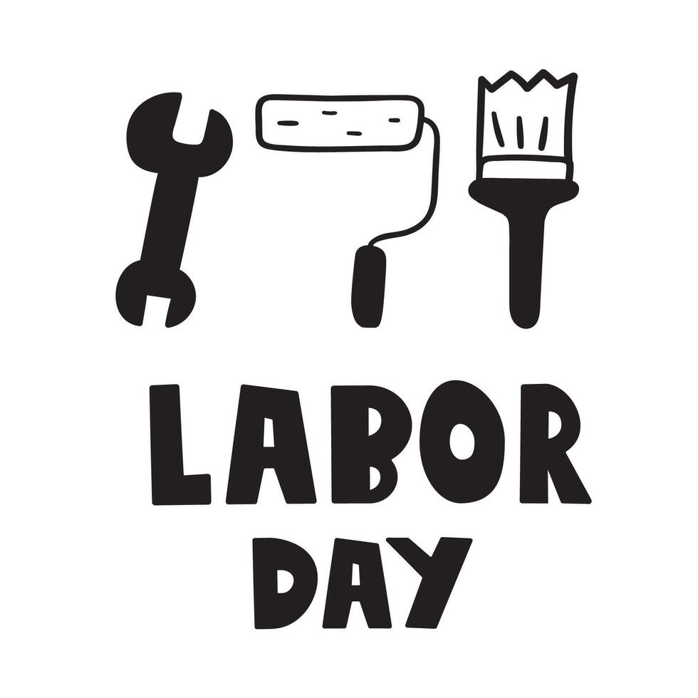 Banner. Labor day. Work tool. design. Illustration on white background. vector