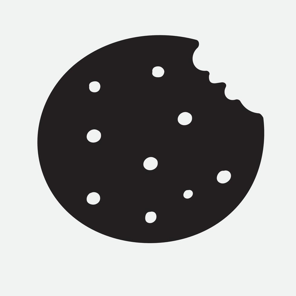 Bitten cookie. Silhouette. design. Illustration on white background. vector