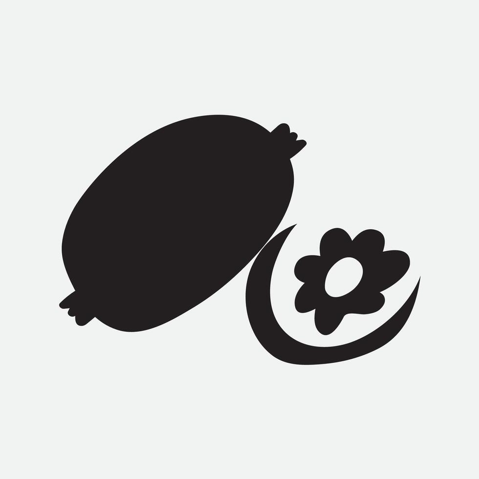 Kiwi silhouette. Fruit simple icon. illustration on white background. vector