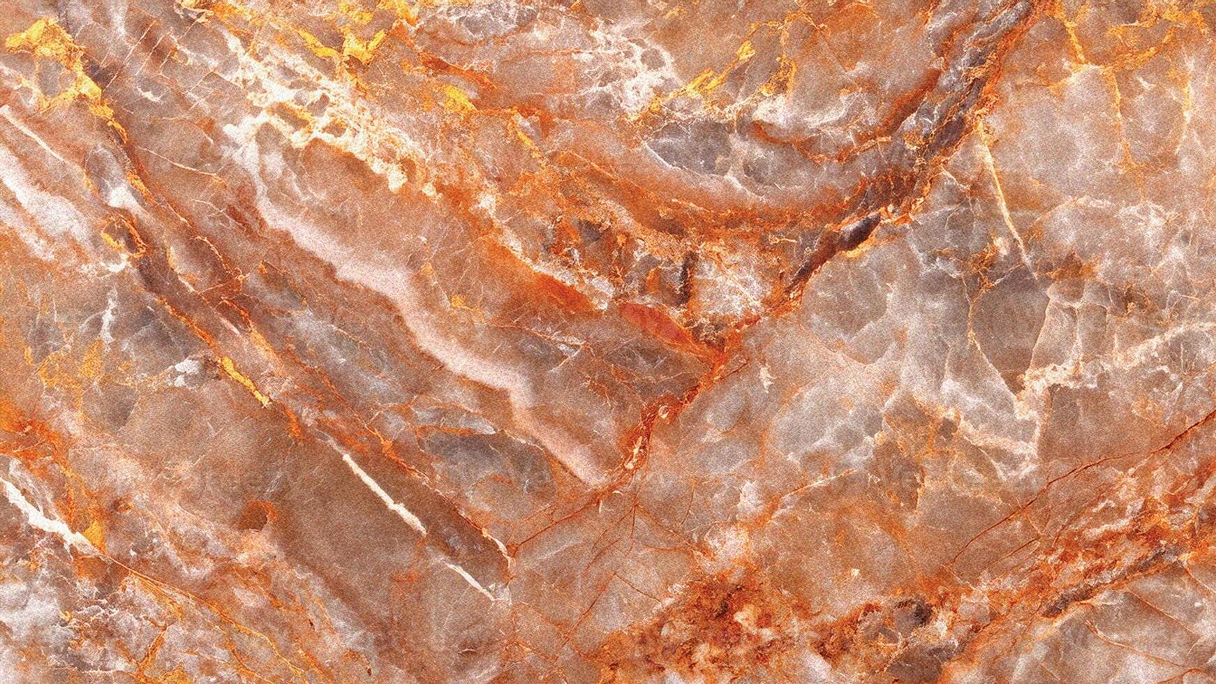 Multicolored marble with strong orange and beige veining and layered texture photo
