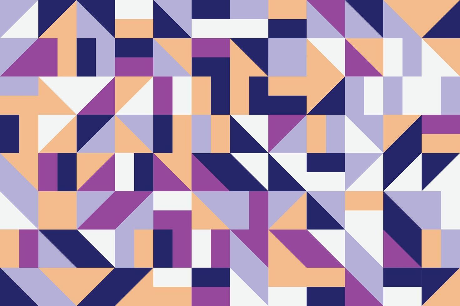 Seamless flat geometric mosaic pattern with vivid abstract shapes in vibrant tones vector