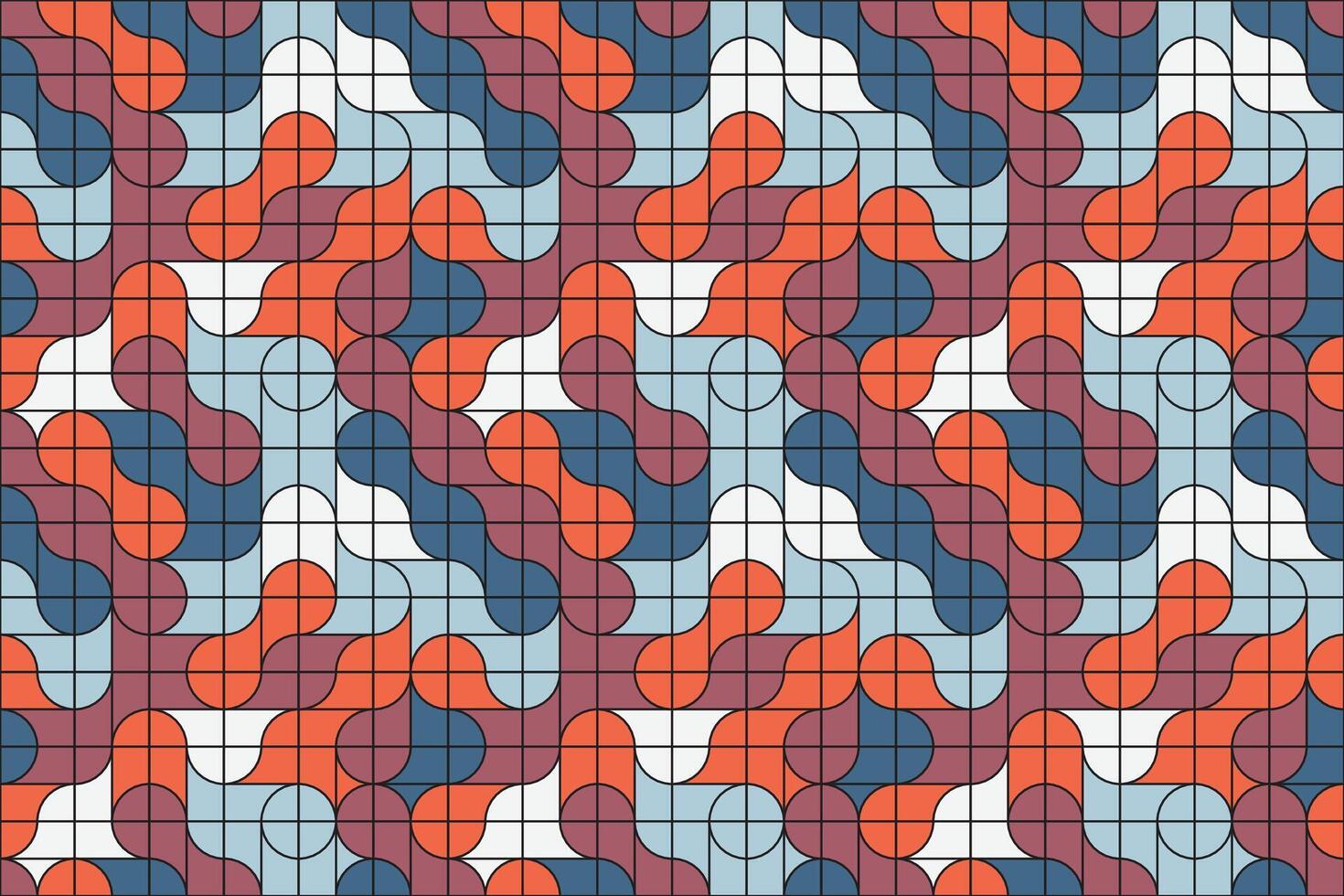 Abstract geometric layout featuring colorful metaball shapes forming a seamless pattern with a retro style and artistic aesthetic vector