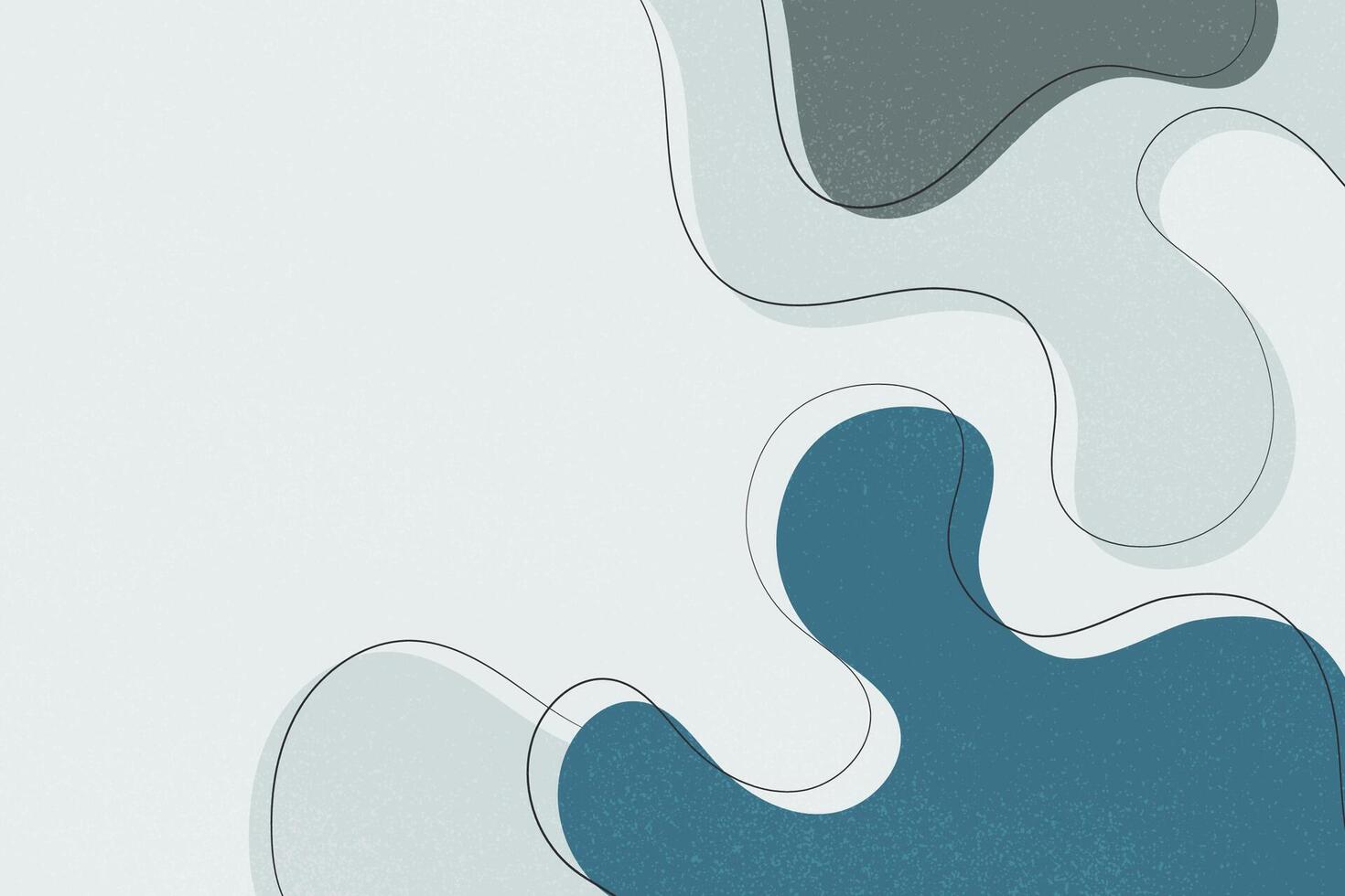 Colorful hand-drawn wavy shapes background showing organic abstract art with flowing hand-drawn lines and textured surfaces vector