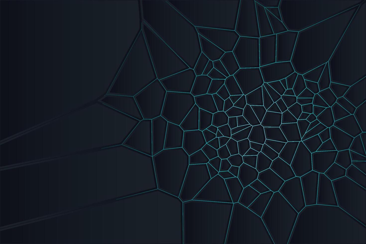 Dark artistic background with luminous shapes in a Voronoi backlight composition vector