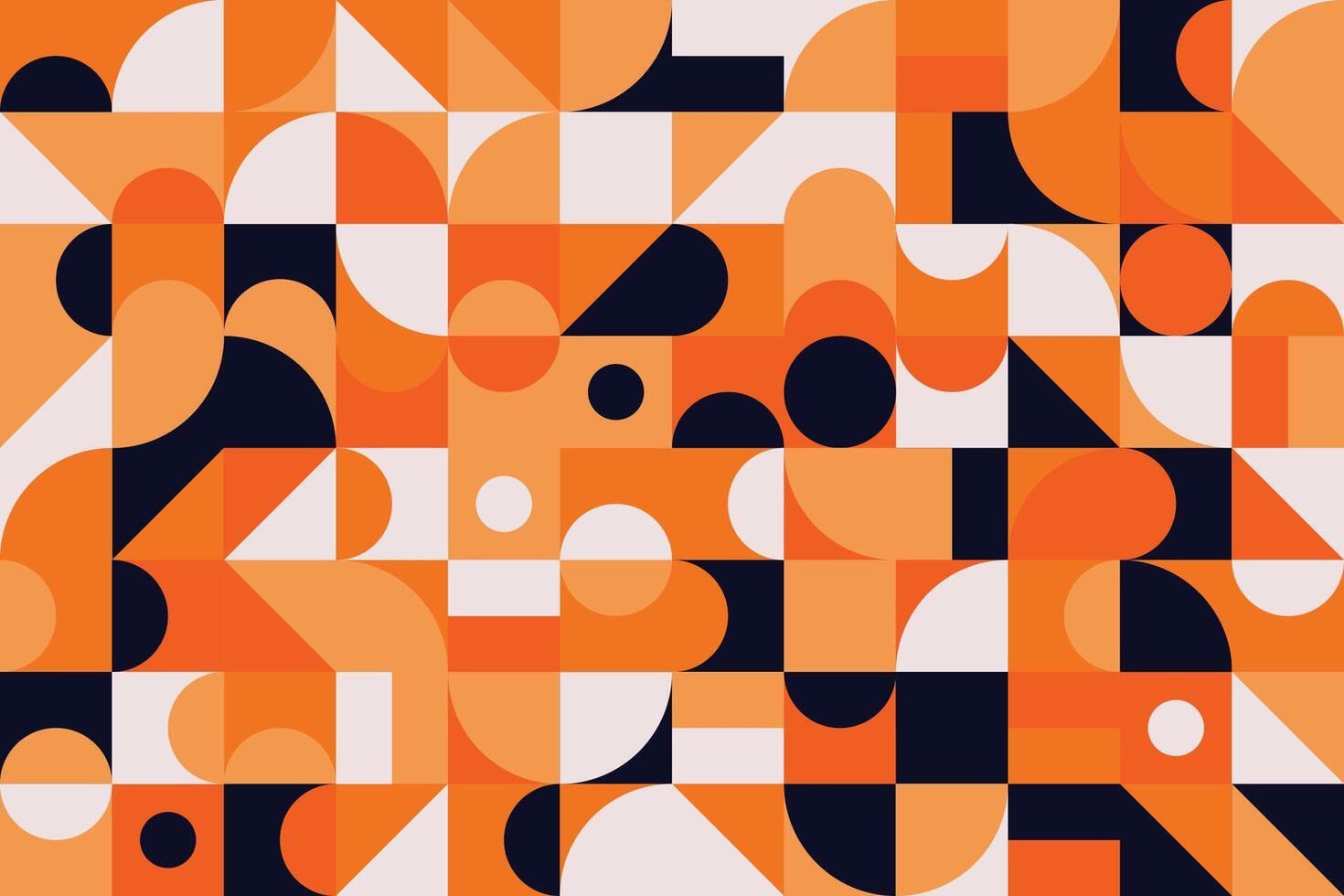 Vibrant abstract art background made with flat geometric elements and seamless mosaic patterns vector