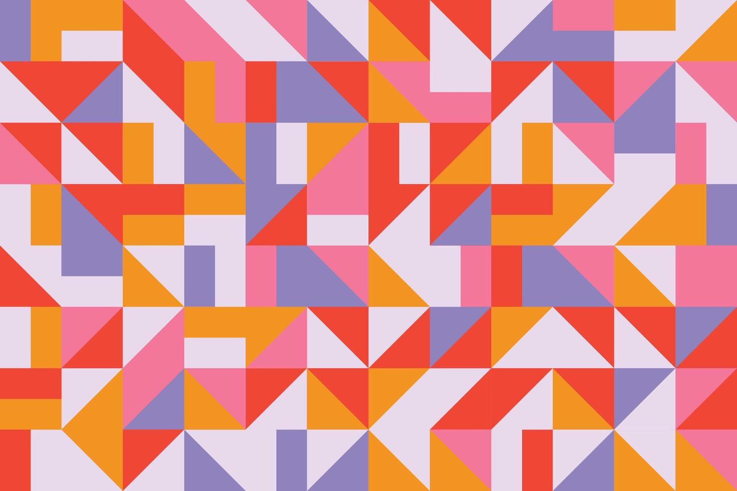 Flat seamless pattern featuring vibrant abstract geometric mosaic shapes vector