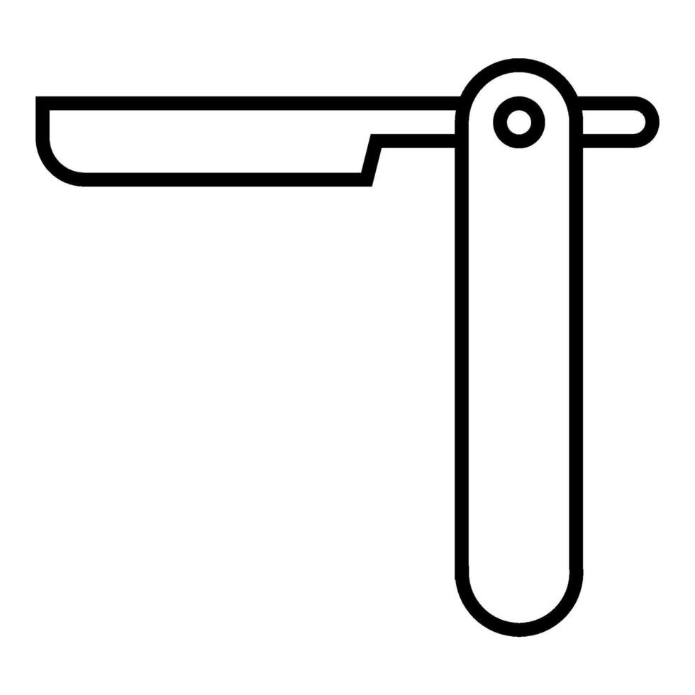 Straight razor outline icon vector