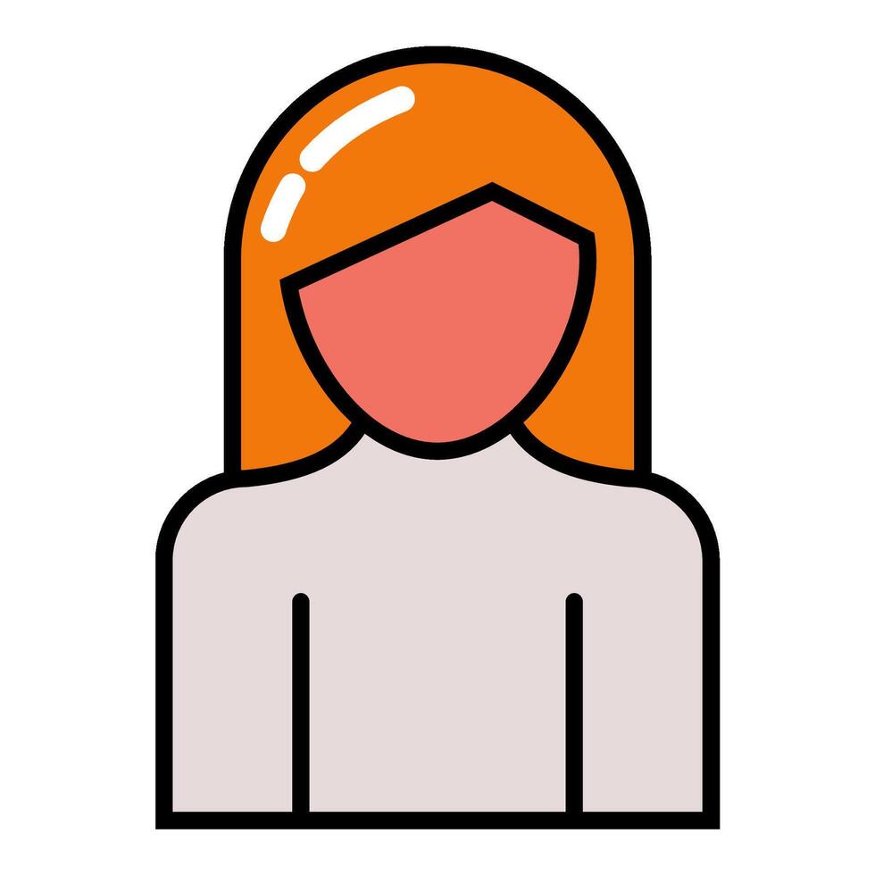 women's avatar hairstyle vector