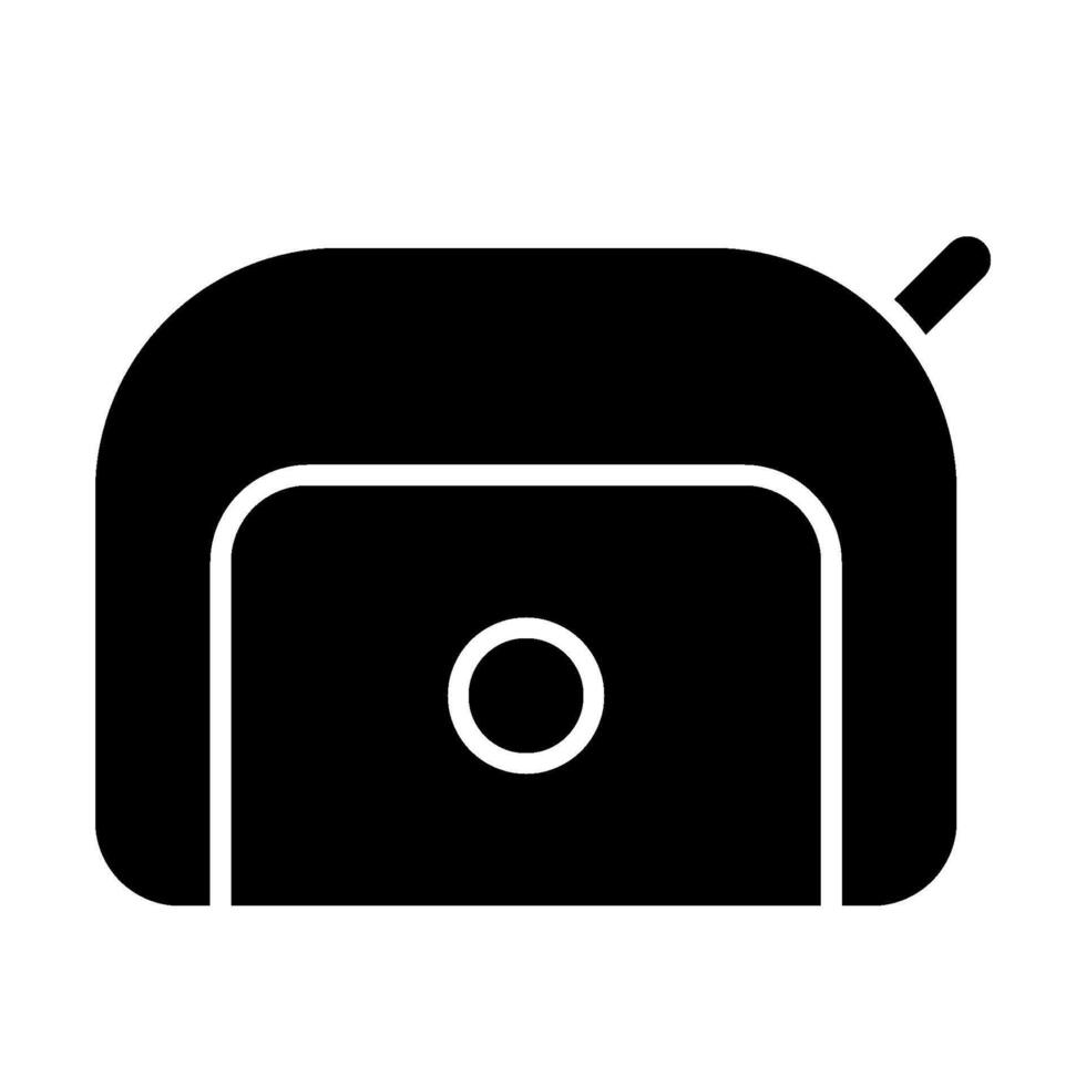 Beautician bag solid icon vector