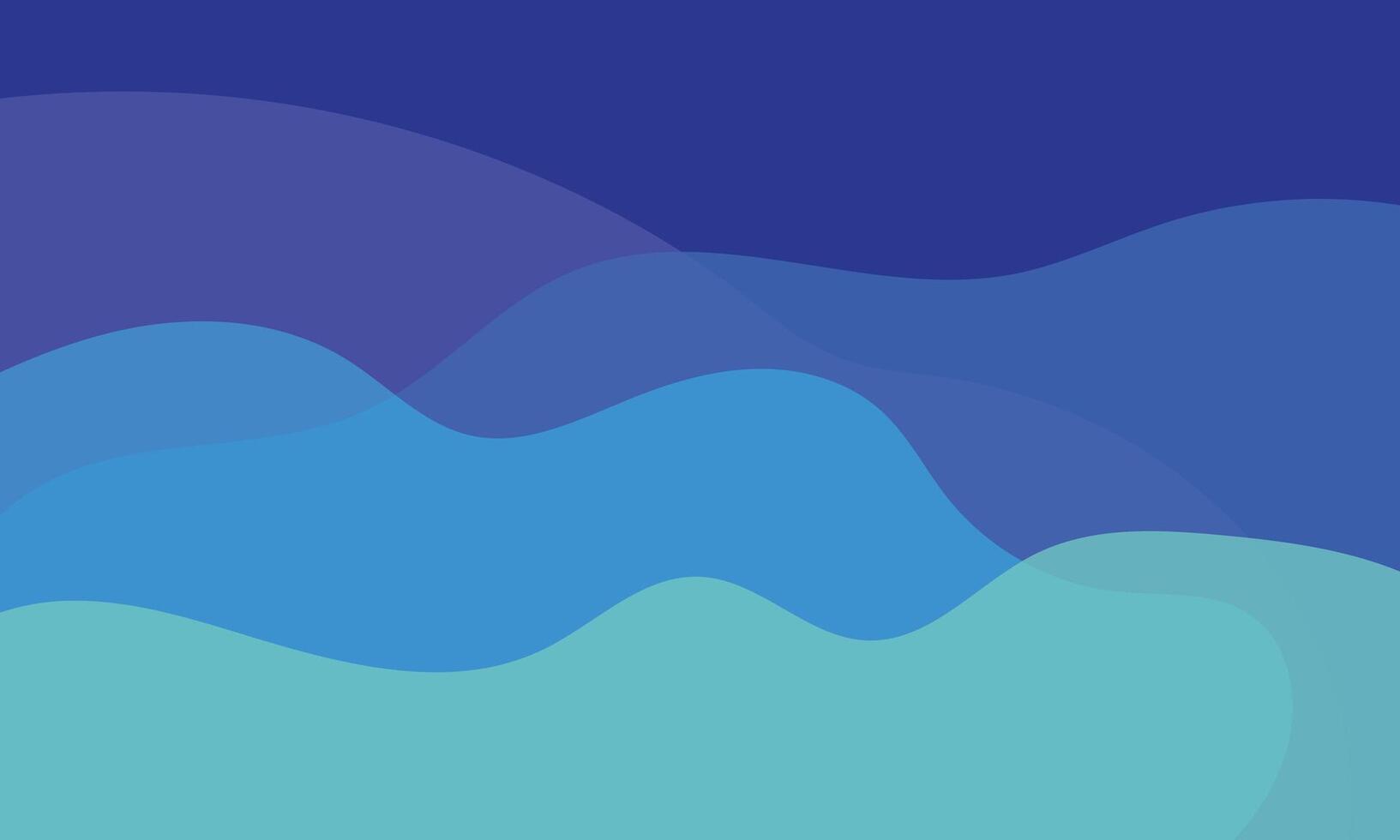 Abstract Background With Overlapping Blue Wave Shapes in Gradient Tones vector