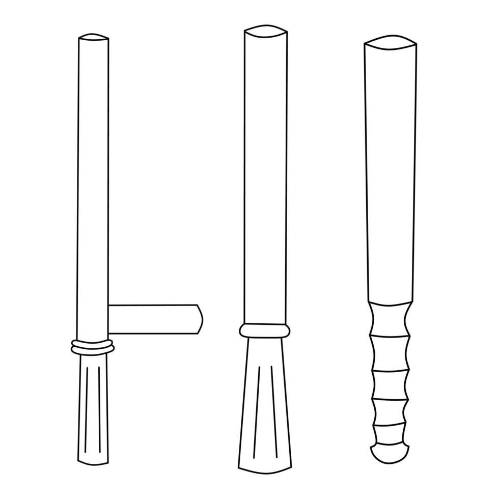 Illustration of Three Stick Designs in Clean Line Art Style vector