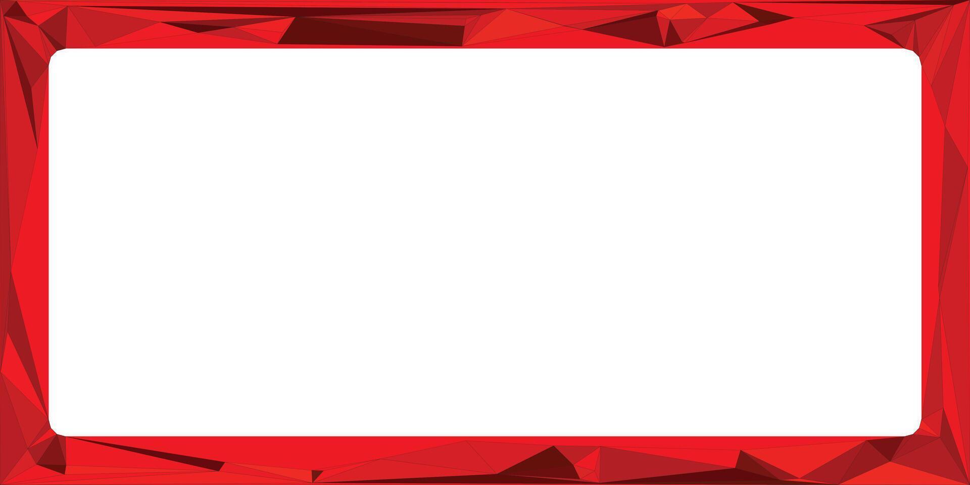 Bright Red Geometric Frame with White Center Placeholder for Text vector
